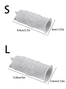 1入組百合花缸香薰蠟燭矽膠模具用於裝飾品、石膏和樹脂模具 - 白色 - 查看 5