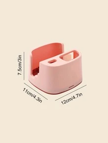 1pc Foldable Kitchen Pot Cover & Spatula Holder With Drain Rack - White - View 2