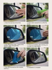 4pcs Car Rearview Mirror Anti-rain Film - Clear - View 5
