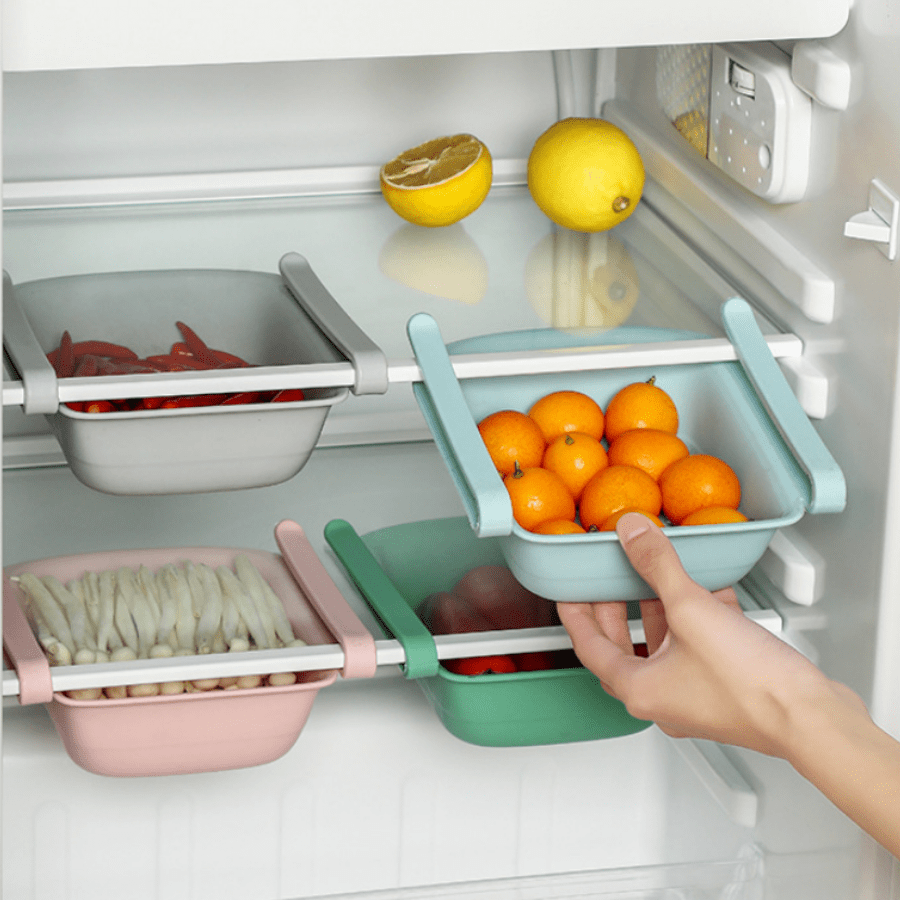 Fridge Storage Rack Drawer Organizer, Under Shelf Fridge Storage Box