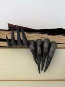 1pc Hand Bookmark 3D Resin Creative Devil S Hand Bookmark Durable Gifts For Festival Decor Stationery Ornaments - Black - View 4