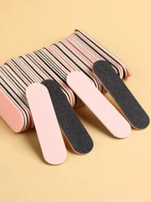 FULL BEAUTY 50 cái Mini Bộ Giũa móng tay Đánh bóng Các tập tin Dụng cụ cắt sửa Chà nhám Đánh bóng Dũa móng tay Cái đánh bóng Móng tay Tấm bảng Móng tay Khối chà nhám Tài liệu Cái đánh bóng Móng tay Chặn - Hồng - Xem 2