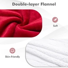 Costway Heated Blanket Electric Throw w/5 Heating Levels 10 Hours Auto-Off 84'' x 62'' - Đỏ - Xem 8