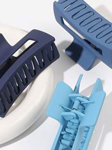 1pc/4pcs Blue Gradient Matte Square Hair Claw, 8.5cm Claw Clips Hair Clips Hair Jaw Clip Hair Clamps Hair Clutch Hair Catcher Clip Fall Winter Hair Accessories For Women For Vacation Outfits Woman - Multicolor - View 2