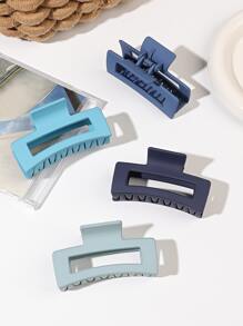 1pc/4pcs Blue Gradient Matte Square Hair Claw, 8.5cm Claw Clips Hair Clips Hair Jaw Clip Hair Clamps Hair Clutch Hair Catcher Clip Fall Winter Hair Accessories For Women For Vacation Outfits Woman - Multicolor - View 3