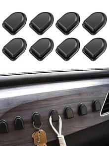8pcs Car Adhesive Mini Hooks - Black - View 5