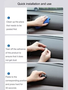 8pcs Car Adhesive Mini Hooks - Black - View 3