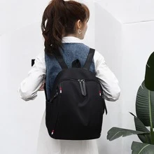 Girl Backpack For Casual Use Korean Style - Black - View 4