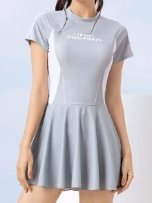 361degree 361 de mujeres Traje de baño verano deportivo Trajes de baño nuevo estilo Bañador una pieza para piscina , playa - Neblina azul - Ver 1