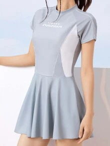 361degree 361 de mujeres Traje de baño verano deportivo Trajes de baño nuevo estilo Bañador una pieza para piscina , playa - Neblina azul - Ver 2