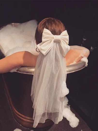 1pc Long Double-Layered Bowknot Bridal Wedding Veil Elegant