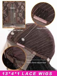 Mềm mại Glueless Tự nhiên 26 Inch Dài Mượt Thẳng Sâu Tóc giả phía trước Lace Đối với phụ nữ Em bé Tóc - màu đen - Xem 7