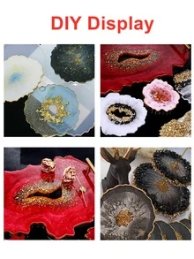 彩色玻璃&金屬適用於環氧樹脂模具,DIY裝飾充填料適用於微景觀製作 - 金色 - 查看 6