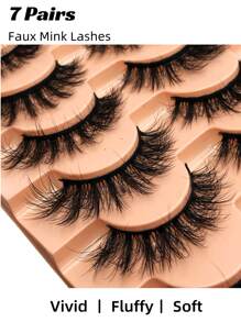 7對/包厚卷曲蓬鬆浓密假睫毛貂毛睫毛貓眼混合式長款8d浓密假睫毛條,貼合眼角,令眼睛看起來更翹更長更有型,美妝必備。 - 黑色 - 查看 4