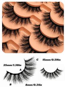 7對/包厚卷曲蓬鬆浓密假睫毛貂毛睫毛貓眼混合式長款8d浓密假睫毛條,貼合眼角,令眼睛看起來更翹更長更有型,美妝必備。 - 黑色 - 查看 6