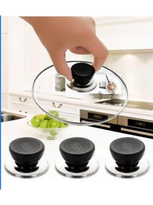 Stainless Steel Pot Lid Cap - Black - View 1