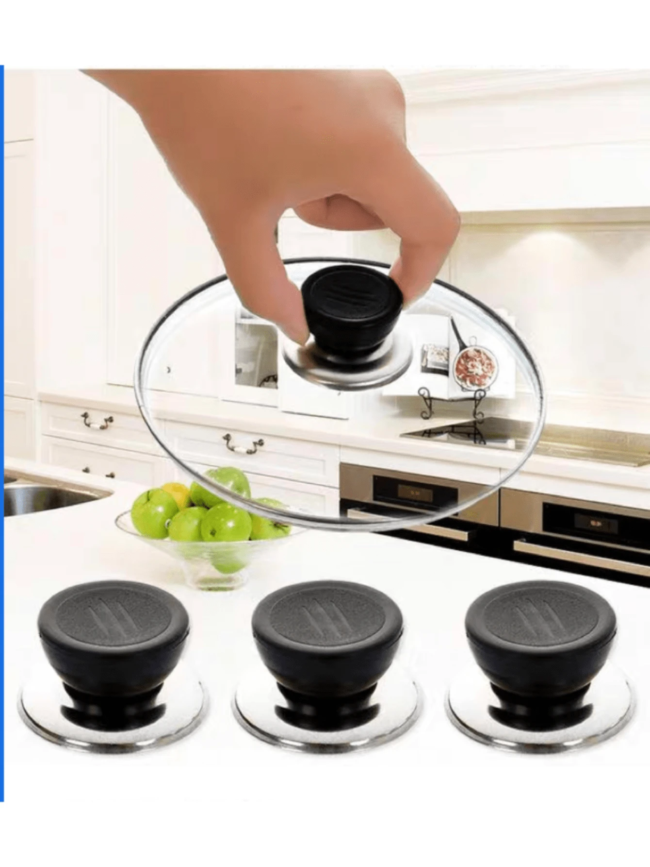 Stainless Steel Pot Lid Cap - Black - View 1