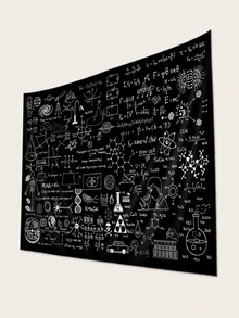 1pc Chemistry Formula Pattern Tapestry - Black and White - View 2