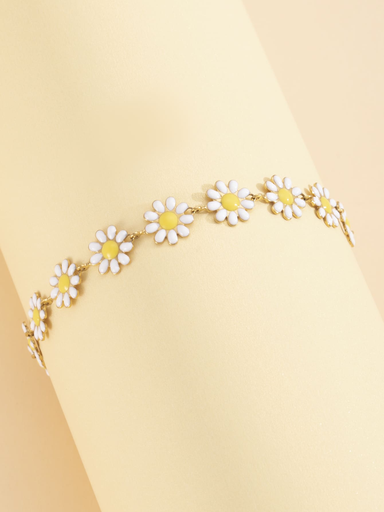 1pc Stainless Steel Floral Decor Anklet, Suitable For Children, Fashion Beach Party And Daily Wear, Summer