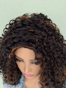 非洲短髮afro Kinky捲曲假髮 - 間色 - 查看 4