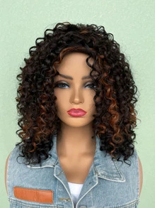 非洲短髮afro Kinky捲曲假髮 - 間色 - 查看 3