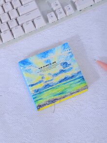 A7 Thick Square Notebook With Van Gogh Oil Painting Cover And Leather Surface - Multicolor - View 1