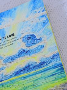 A7 Thick Square Notebook With Van Gogh Oil Painting Cover And Leather Surface - Multicolor - View 2