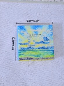 A7 Thick Square Notebook With Van Gogh Oil Painting Cover And Leather Surface - Multicolor - View 5