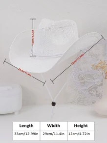 1 Phụ Nữ Dây Trang Trí Thời Trang Mũ Fedora Da Bò Cho Bữa Tiệc - trắng - Xem 8