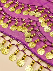 1入組女士紫色腰裙牛仔女孩時髦適用於牛仔褲長褲