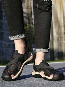 Men's Black Sandals - Black - View 3