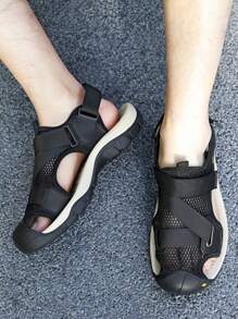 Men's Black Sandals - Black - View 4