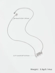 歐美時尚華麗女士們鑽石圓環晚餐低過敏性方晶鋯石項鍊手環三件套套裝 - 銀色 - 查看 5