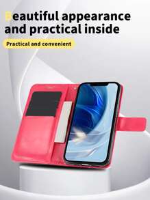 Vỏ điện thoại thiết kế ví - Hồng - Xem 3