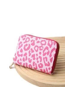 新款时尚豹纹短款钱包 零钱包 超薄轻便 便携卡包 身份证包 白领阶层 女士 节日 周年 生日 礼物 配饰 礼物 热粉色豹纹卡包 钱包 名片夹 信用卡夹 女士 女士钱包 迷你钱包 零钱包 卡包 - 玫紅色 - 查看 3