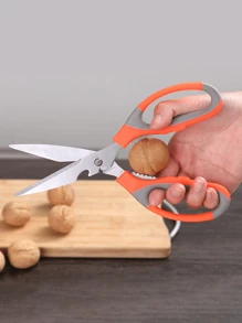 1pc Kitchen Scissors Heavy Duty Meat Scissors Poultry Shears, Food Cooking Scissors All Purpose Stainless Steel Utility Scissors - Orange - View 4