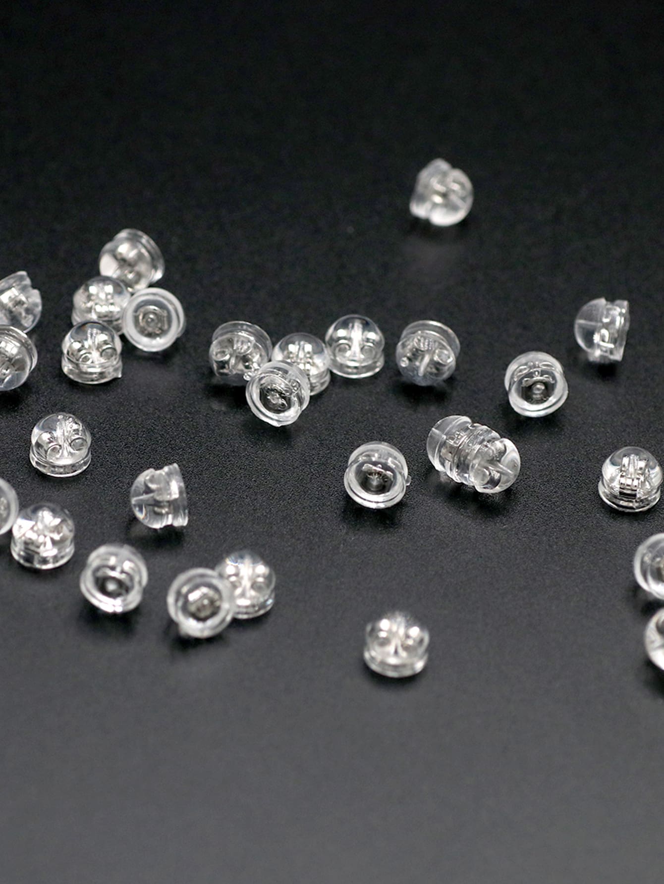 30 件 3 色铜耳环后背替换件，带硅胶橡胶垫，适合成人 - 銀色 - 查看 1