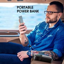 BUVAYE Car Jump Starter Air Pump Portable Air Compressor Multi-function Tire Inflator Auto Portable Battery Starter With EVA Bag - màu đen - Xem 5