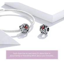 MISEFF 1pc 925 Sterling Silver Animal Insect Beads For Bracelet Necklace Unique Jewelry DIY Making Birthday Gift Women Gift Fashion Bead Jewelry - Apricot - View 7