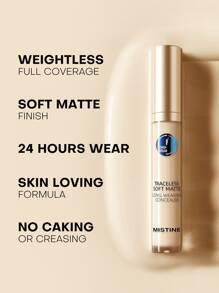 MISTINE 液体遮瑕膏，高遮瑕力，有效遮盖黑眼圈，保湿配方，24小时防水，兼具护肤功效，打造柔焦哑光妆效，呈现自然无瑕妆容。 - 01 Natural - 查看 5