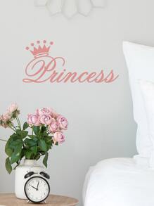 1 件皇冠和字母图案墙贴，贴纸，墙贴花，用于家居装饰的乙烯基贴花，春季装饰品让您的家焕然一新，Rama 装饰贴纸