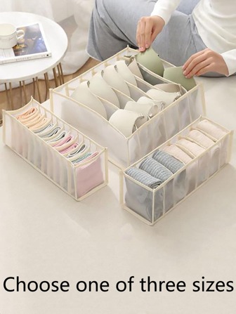 1 件装多格内衣收纳盒，现代纤维袜子内衣收纳隔层，适用于家居装饰秋季装饰节日装饰房间装饰家居装饰秋季装饰卧室装饰
