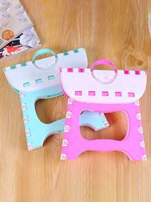 Multicolor Plastic Folding Stool, Bathroom Step Stool, Portable Outdoor Foldable Chair For Kids & Adults - Blue - View 5