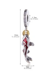 1 PC Sáng Tạo Cá Thiết Kế Bạc Tự Làm Mặt Dây Chuyền Cho Nữ Cho Tự Làm Trang Sức Làm - Ancient Silver - Xem 4