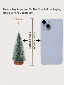 1pc Mini Cedar Tree (10cm/15cm/20cm) Artificial Tree Decorative Ornament - Multicolor - View 4