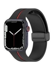 1pc Two Color Magnetic Band Compatible With Apple Watch Band 38mm 40mm 41mm 42mm 44mm 45mm 49mm Women Men, Soft Silicone Sport Strap Compatible With Apple Watch Series 9 8 7 6 5 4 3 2 1 SE Ultra 1 2 As A Gift For Students Returning To School