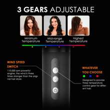 7合1風速110000rpm負離子吹風機熱風刷airwraps造型器 - 黑色 - 查看 4