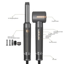 7合1風速110000rpm負離子吹風機熱風刷airwraps造型器 - 黑色 - 查看 10