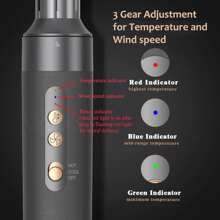 7合1風速110000rpm負離子吹風機熱風刷airwraps造型器 - 黑色 - 查看 9