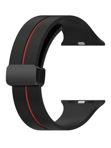 1pc Two Color Magnetic Band Compatible With Apple Watch Band 38mm 40mm 41mm 42mm 44mm 45mm 49mm Women Men, Soft Silicone Sport Strap Compatible With Apple Watch Series 9 8 7 6 5 4 3 2 1 SE Ultra 1 2 As A Gift For Students Returning To School